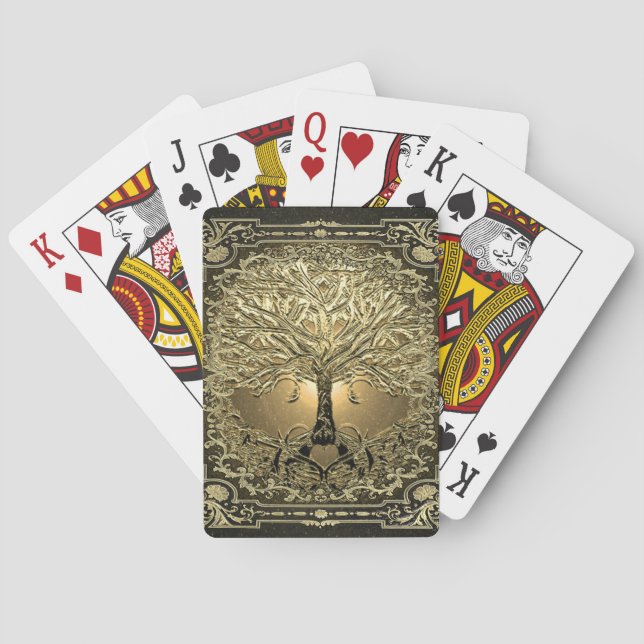 Jeu De Cartes Arbre d'or de la vie Ancien Rustique (dos)
