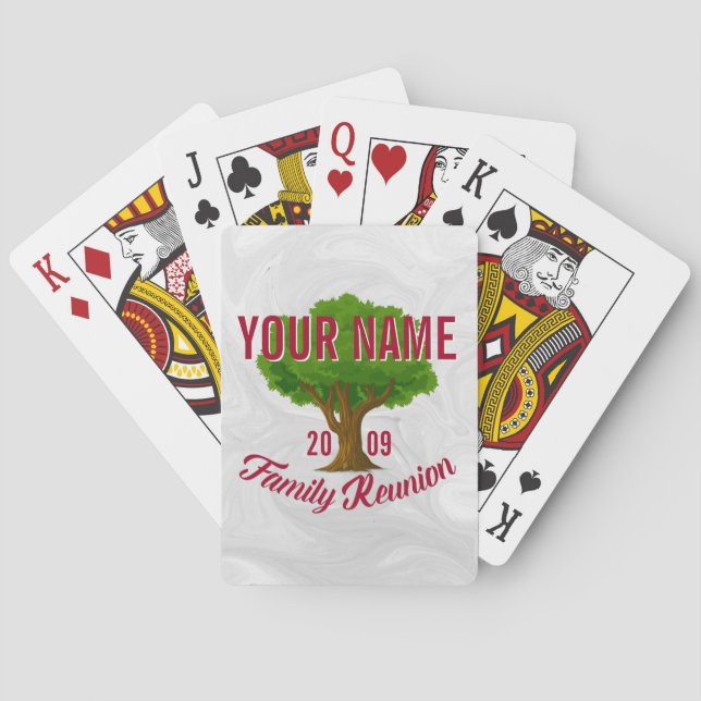 Jeu De Cartes Arbre vivant Réunion familiale personnalisée (dos)