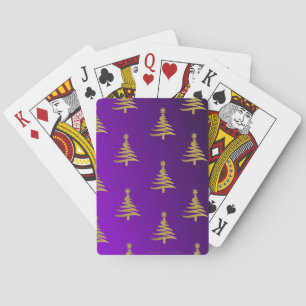 Jeu De Cartes Arbres de Noël Gold sur violet
