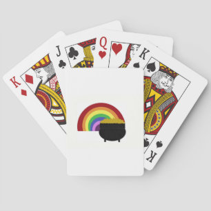 Jeu De Cartes Arc-En-Ciel Coloré Et Pot D'Or