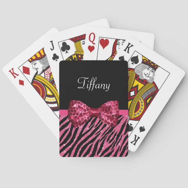 Jeu De Cartes Arc rose à la mode de tape-à-l'oeil de FAUX (dos)