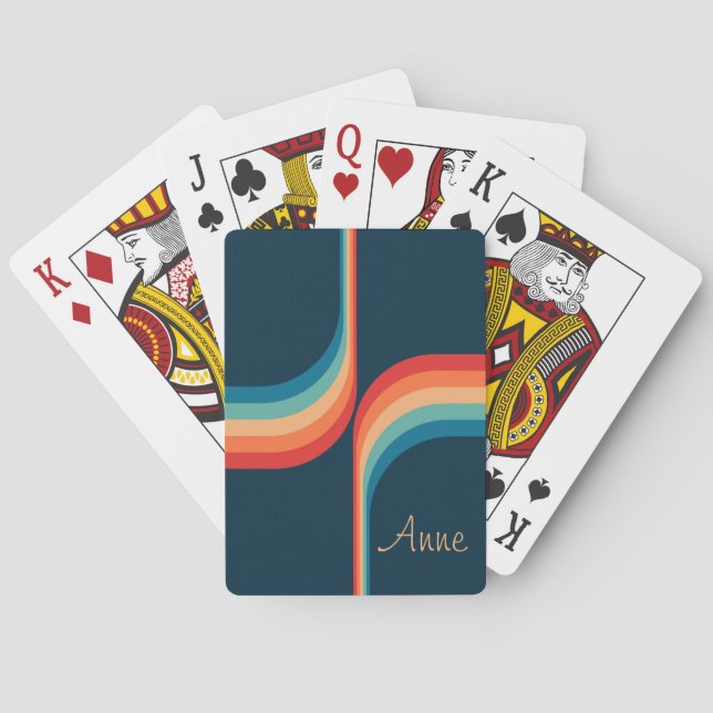 Jeu De Cartes Arcs colorés de style rétro (dos)