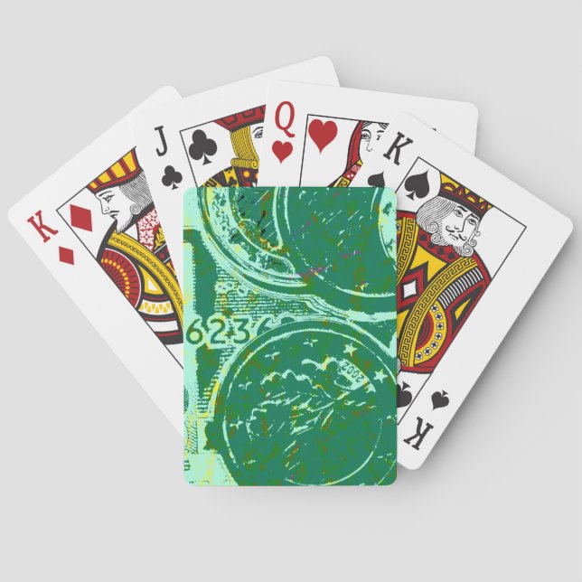 Jeu De Cartes Argent vert (dos)