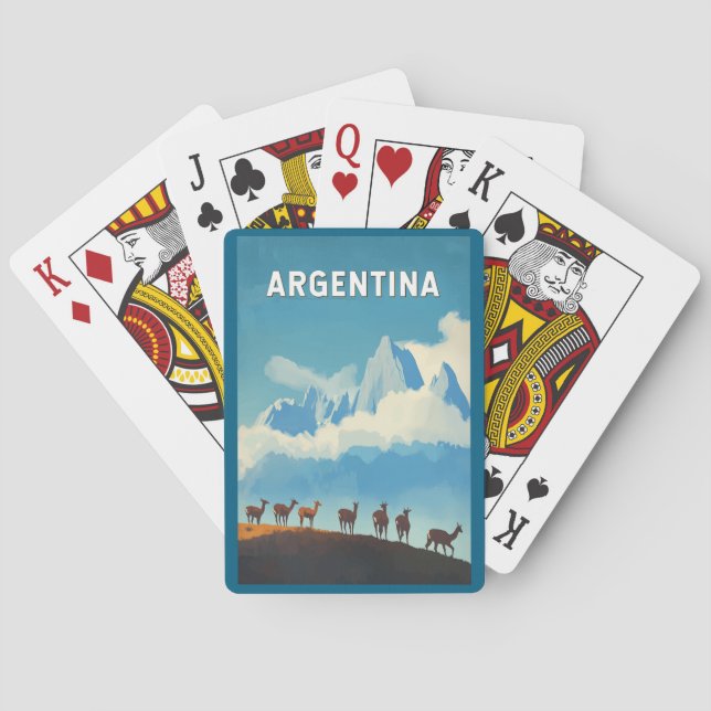 Jeu De Cartes Argentine Illustration Voyage Art Vintage (dos)