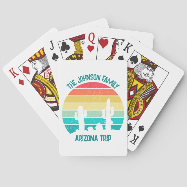 Jeu De Cartes Arizona Desert Cactus Sunset Personnalisé (dos)