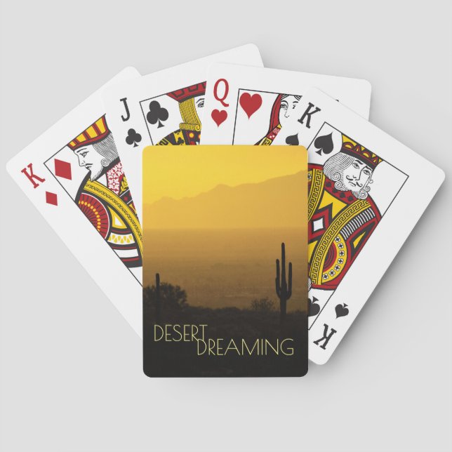 Jeu De Cartes Arizona USA Golden Yellow Amber Sunset Cactus (dos)