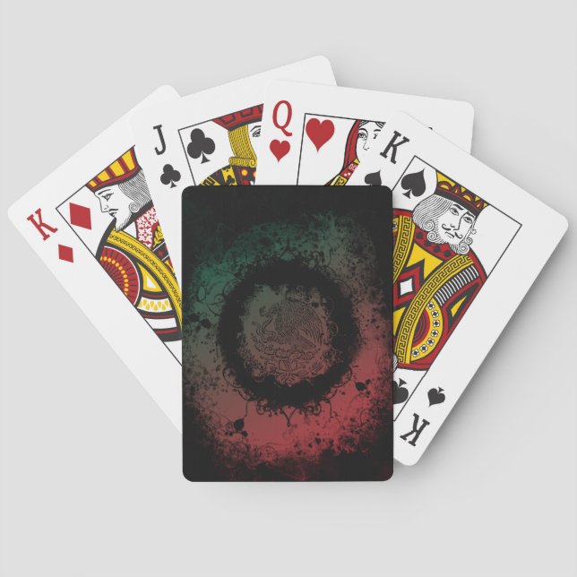 Jeu De Cartes Armoiries mexicaines Grunge (dos)
