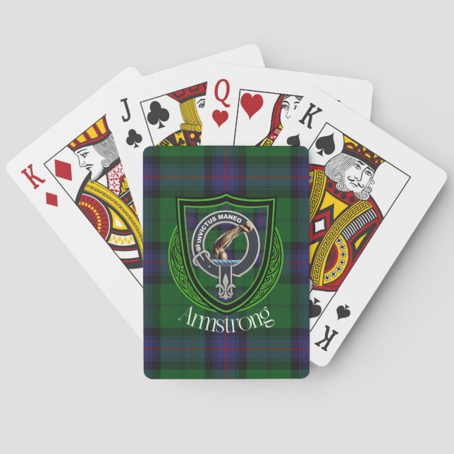 Jeu De Cartes Armstrong Scottish Clan Tartan et Crest (dos)
