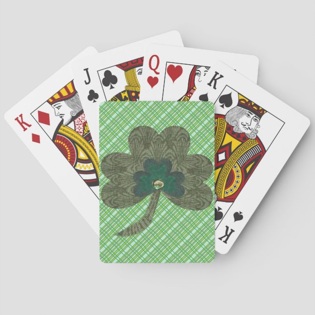 Jeu De Cartes Armure verte avec le shamrock (dos)