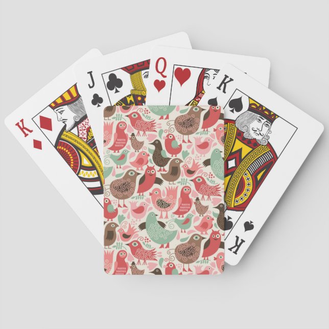 Jeu De Cartes arrière - plan aux oiseaux mignons (dos)