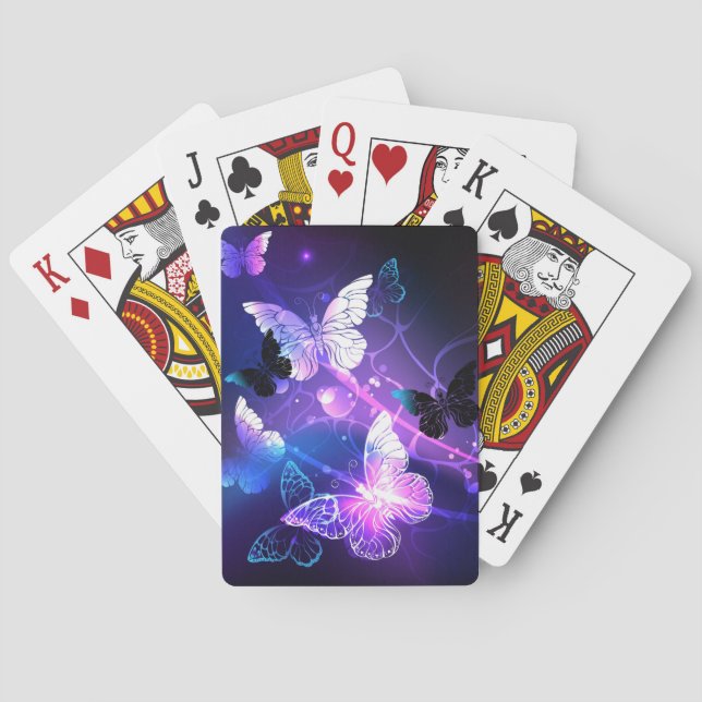 Jeu De Cartes Arrière - plan avec papillons de nuit (dos)