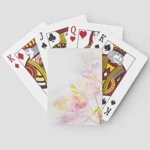 Jeu De Cartes arrière - plan fleuri avec fleurs d'aquarelle