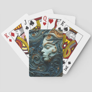 Jeu De Cartes Art 3D de la femme Lune