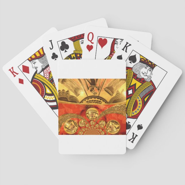 Jeu De Cartes Art Culturel Africain : Design Rouge Or Riche (dos)