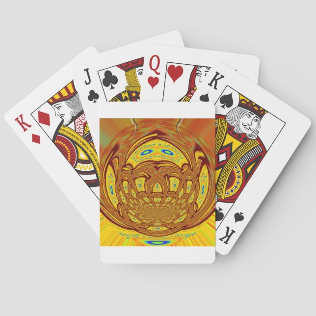 Jeu De Cartes Art de baseball jaune doré Imprimer (dos)