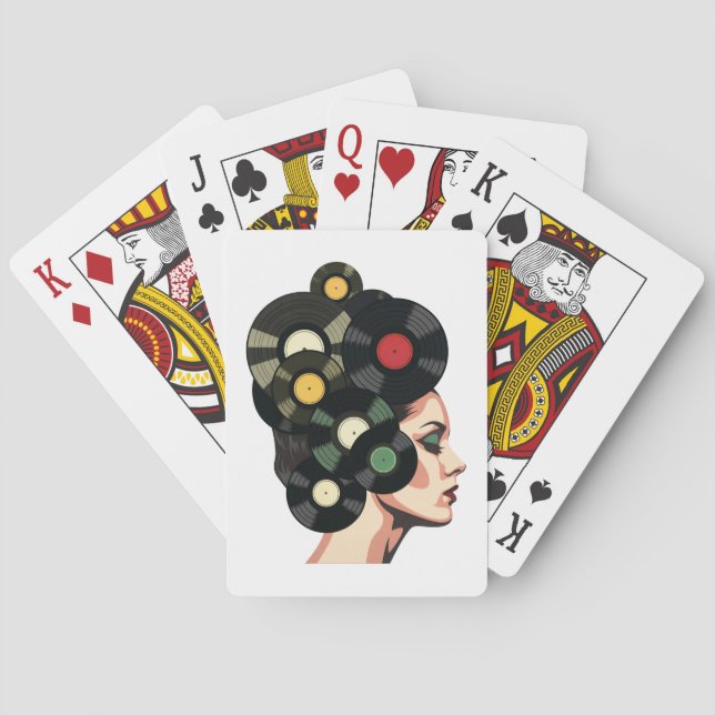 Jeu De Cartes Art de poster de disque vinyle rétro stylisé (dos)