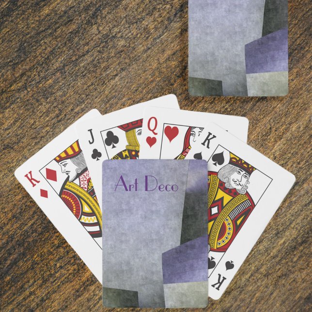 Jeu De Cartes Art Déco Abstrait violet et vert personnalisable (Créateur téléchargé)