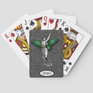 Jeu De Cartes Art Déco Fée à aile Verte vintage