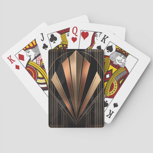 Jeu De Cartes Art Deco Metallic Geometric Elegance (dos)