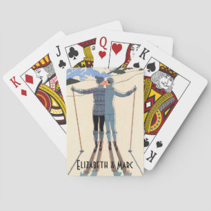 Jeu De Cartes Art Déco vintage, Amants en Neige par George Barbi