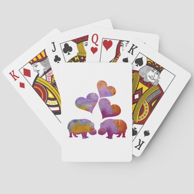 Jeu De Cartes Art d'hippopotame (dos)