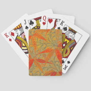 Jeu De Cartes Art en bambou terrestre Vintage Imprimer orange