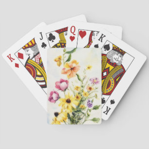 Jeu De Cartes Art floral de fleurs illustrées vintage