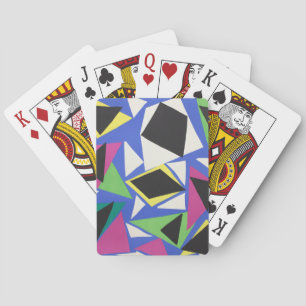 Jeu De Cartes Art géométrique abstrait découpé bleu de Matisse