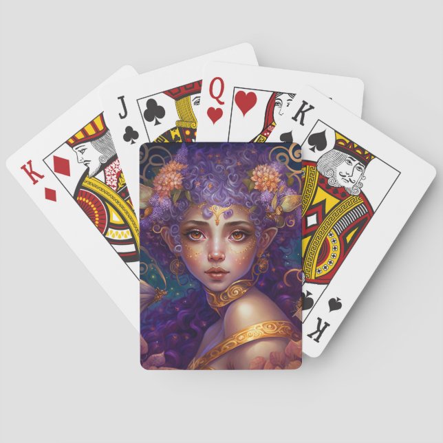 Jeu De Cartes Art Imaginaire Fée Elfe Violet (dos)