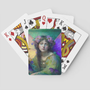 Jeu De Cartes Art Imaginaire Fée Vert Violet