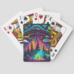 Jeu De Cartes Art Imaginaire UFO psychédélique