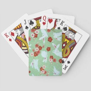 Jeu De Cartes Art japonais - Sakuras et lapins - Jouer aux carte