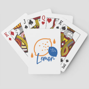 Jeu De Cartes Art minimaliste de la ligne de citron - Fruit d'ag