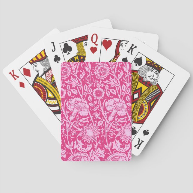 Jeu De Cartes Art Nouveau Carnation Damask, Fuchsia rose (dos)