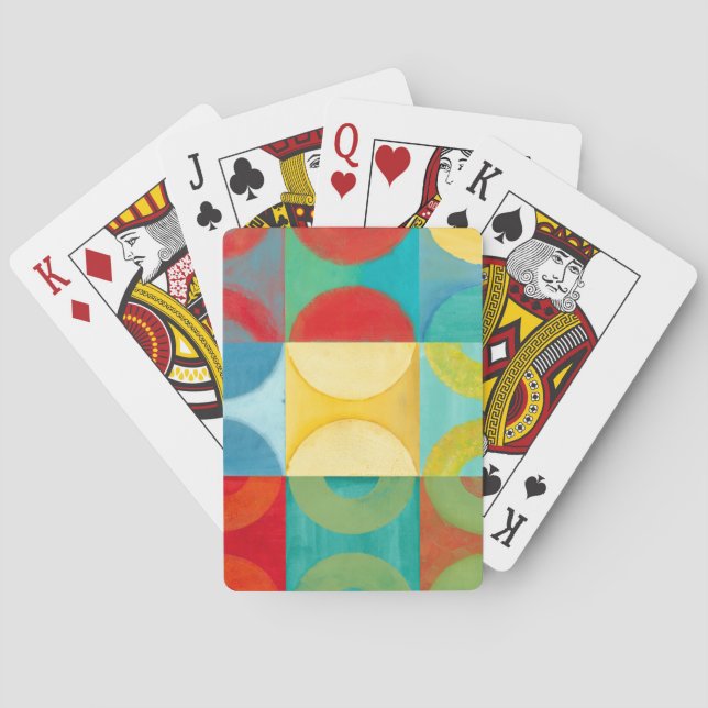 Jeu De Cartes Art Pop brillant avec cercles et Carré (dos)
