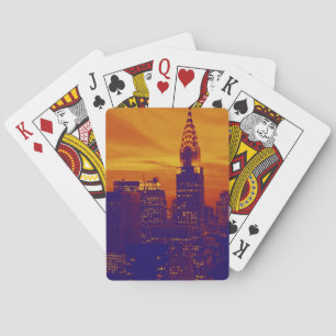 Jeu De Cartes Art pop orange bleu New York City