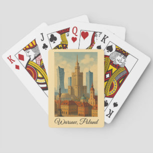 Jeu De Cartes Art Vintage voyage de Varsovie Pologne