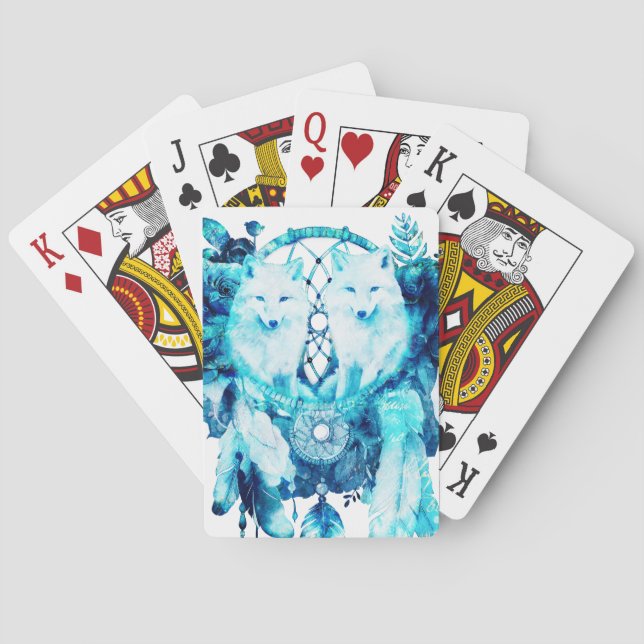 Jeu De Cartes Artic Fox Dreamcatcher Ice Blue Floral (dos)