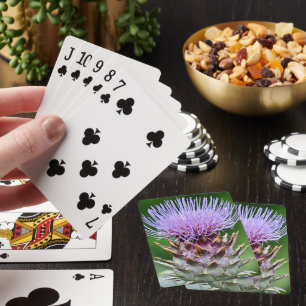 Jeu De Cartes Artichoke violet Tête de chardon Floral