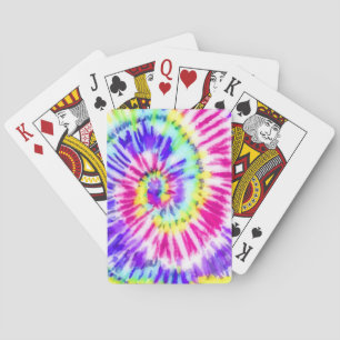Jeu De Cartes Artsy Neon Rainbow Tie Dye Motif d'aquarelle