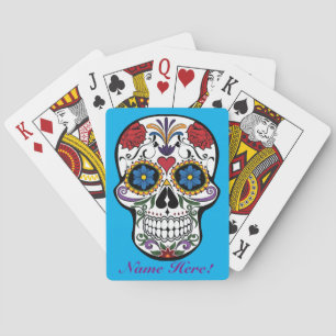 Jeu De Cartes Artsy Sugar Crâne Mexicaine Art Personnalisé Jouer