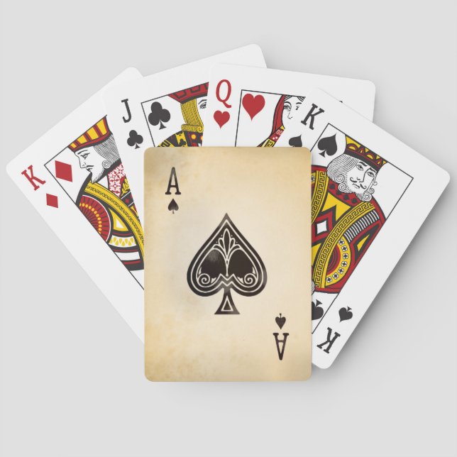 Jeu De Cartes As de pique antique (dos)