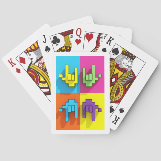 Jeu De Cartes ASL Pixel Love Pop Classic Playing Cartes (dos)