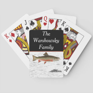 Jeu De Cartes Aspen rustique Truite d'écorce Pêcheur Maison du l