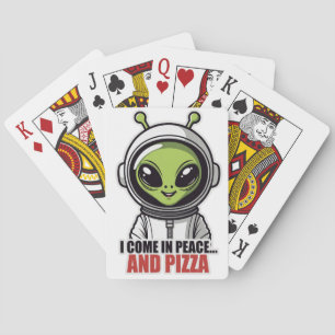 Jeu De Cartes Astronaute Alien Mignon "Je viens en paix et avec