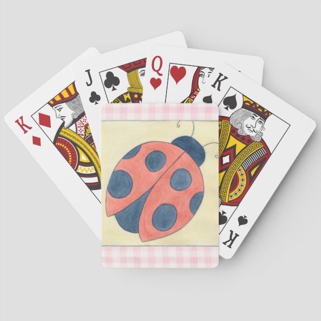 Jeu De Cartes Atterrissage de trio de coccinelle sur des fleurs (dos)