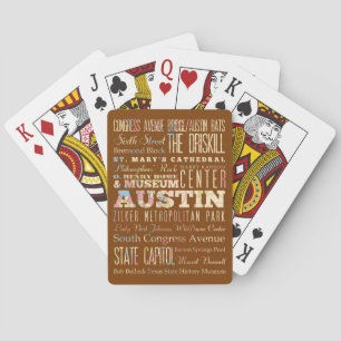 Jeu De Cartes Attractions & lieux célèbres d'Austin, Texas.
