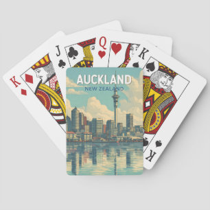 Jeu De Cartes Auckland Nouvelle-Zélande Illustration Voyage Art