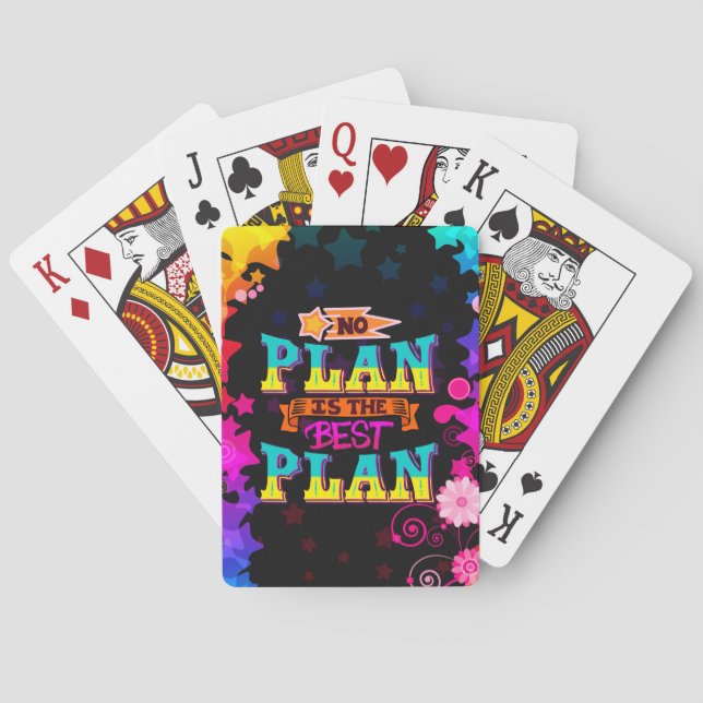 Jeu De Cartes Aucun plan est le meilleur plan | étoiles colorées (dos)