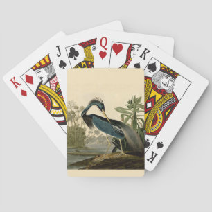 Jeu De Cartes Audubon Héron de Louisiane Oiseaux Amérique Art